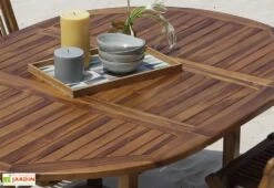 Salon De Jardin En Bois De Teck – 1 Table 170 Cm Et 4 Chaises -Hevea Jardin Magasin salon jardin teck huile c4 5