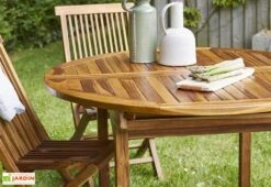 Salon De Jardin En Bois De Teck – 1 Table 170 Cm Et 6 Chaises -Hevea Jardin Magasin salon jardin teck huile c6 3