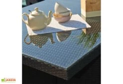 Salon De Jardin En Résine Tressée Encastrable Noir : 1 Table + 8 Fts -Hevea Jardin Magasin salon resine tresse encastrable 8 places noir pvc 8 n 3