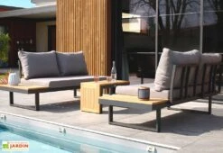 Salon De Jardin 4 Places En Aluminium Et Bois D’Acacia Tokyo 11 Salon De Jardin 4 Places En Aluminium Et Bois D’Acacia Tokyo -Hevea Jardin Magasin salon tokyo 04