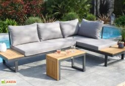 Salon De Jardin 4 Places En Aluminium Et Bois D’Acacia Tokyo 8 Salon De Jardin 4 Places En Aluminium Et Bois D’Acacia Tokyo -Hevea Jardin Magasin salon tokyo 05