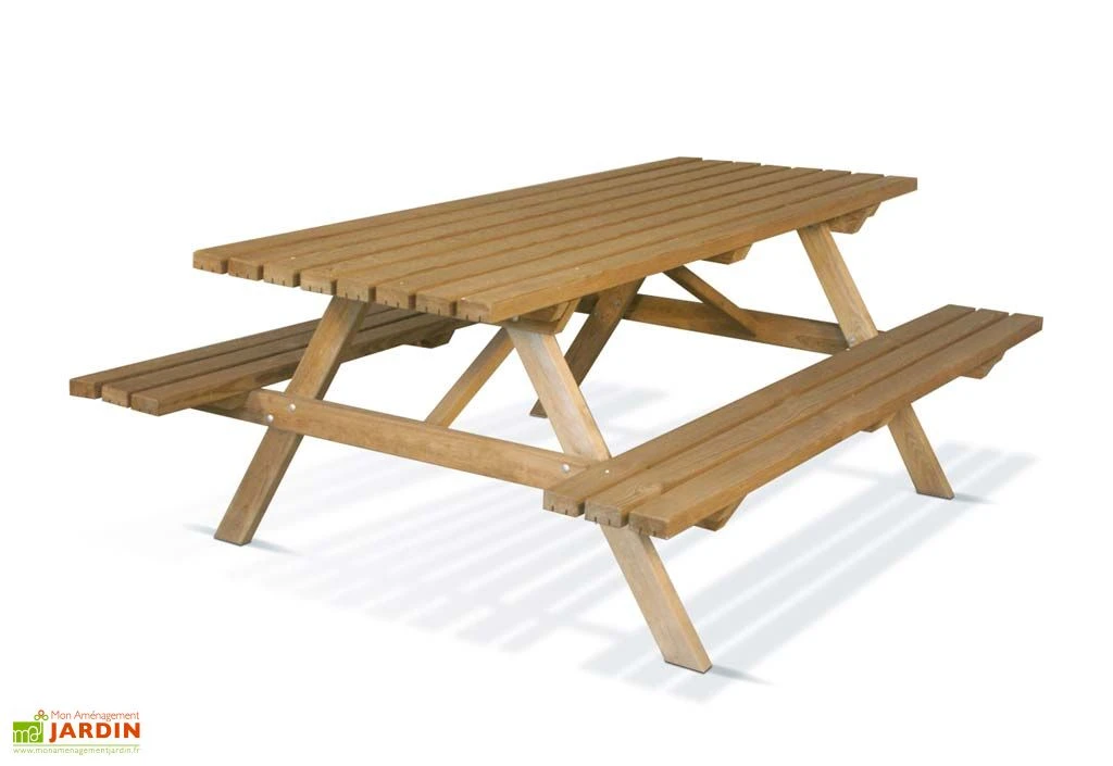 Table De Pique-Nique 200 En Bois Traité Autoclave - 6 Places 1 Table De Pique-Nique 200 En Bois Traité Autoclave - 6 Places