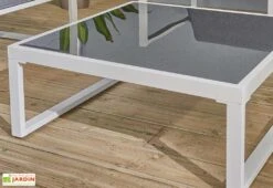 Salon De Jardin 5 Places En Aluminium - Lima 8 Salon De Jardin 5 Places En Aluminium - Lima -Hevea Jardin Magasin table basse jardin alu blanc lima