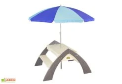 Axi Table De Pique-Nique Eau Et Sable Delta + Parasol 10 Axi Table De Pique-Nique Eau Et Sable Delta + Parasol -Hevea Jardin Magasin table bois pique nique enfants eau sable parasol