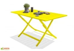 Table De Jardin Pliante Marius 140x80 -Hevea Jardin Magasin table de jardin jaune 4 personnes aluminium