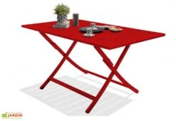 Table De Jardin Pliante Marius 140x80 -Hevea Jardin Magasin table de jardin rouge aluminium 4 personnes