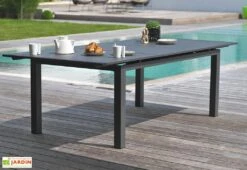 Table En Aluminium Avec Rallonge Automatique Anthracite 180/240 Miami