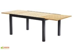 Salon De Jardin Bali Aluminium Et Teck : Table Extensible + 6 Fauteuils -Hevea Jardin Magasin table extensible salon de jardin aluminium teck noir
