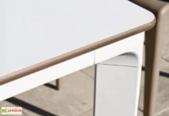 Salon De Jardin : 1 Table Aluminium 120 X 80 Cm + 4 Chaises – Town -Hevea Jardin Magasin table jardin alu 120x80cm blanche meet 1