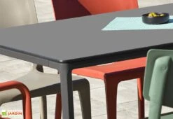 Salon De Jardin : 1 Table Aluminium 120 X 80 Cm + 4 Chaises – Town -Hevea Jardin Magasin table jardin alu 120x80cm grise meet 1