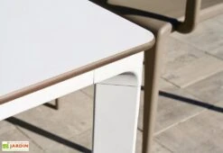 Salon De Jardin : 1 Table 160 X 90 Cm + 4 Chaises + 2 Fauteuils – Town -Hevea Jardin Magasin table jardin alu blanche 160x90 meet 1 1