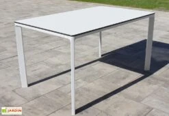 Salon De Jardin : 1 Table 160 X 90 Cm + 4 Chaises + 2 Fauteuils – Town -Hevea Jardin Magasin table jardin alu blanche 160x90 meet 2