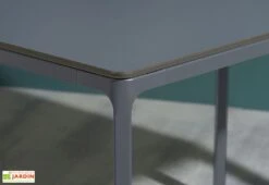 Salon De Jardin : 1 Table Aluminium 120 X 80 Cm + 4 Fauteuils – Dock -Hevea Jardin Magasin table jardin alu gris anthracite ezpeleta