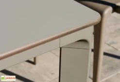 Salon De Jardin : 1 Table Aluminium 120 X 80 Cm + 4 Chaises – Hall -Hevea Jardin Magasin table jardin alu taupe ezpeleta 1