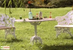 Salon De Jardin Fonte D’Aluminium Et Bois Fougère 6 Salon De Jardin Fonte D’Aluminium Et Bois Fougère -Hevea Jardin Magasin table jardin aluminium bois fougere