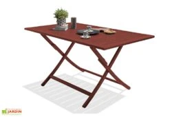 Table De Jardin Pliante Marius 140x80 -Hevea Jardin Magasin table jardin aluminium marius carmin