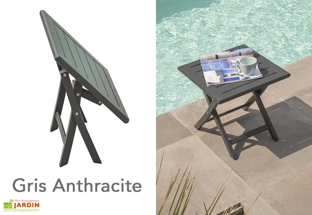 Table Basse De Jardin Pliante En Aluminium 43 Cm (pls Coloris) 2 Table Basse De Jardin Pliante En Aluminium 43 Cm (pls Coloris) – Image 2