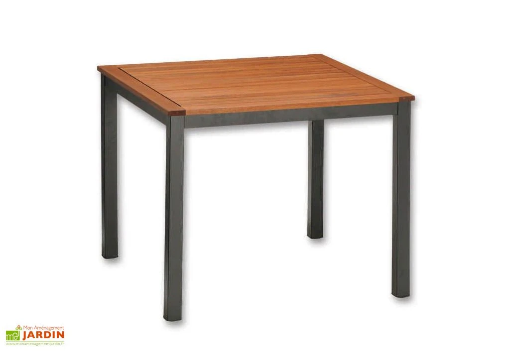 Table De Jardin En Bois D’Eucalyptus Et Aluminium Flamingo 89 X 89 Cm 1 Table De Jardin En Bois D’Eucalyptus Et Aluminium Flamingo 89 X 89 Cm