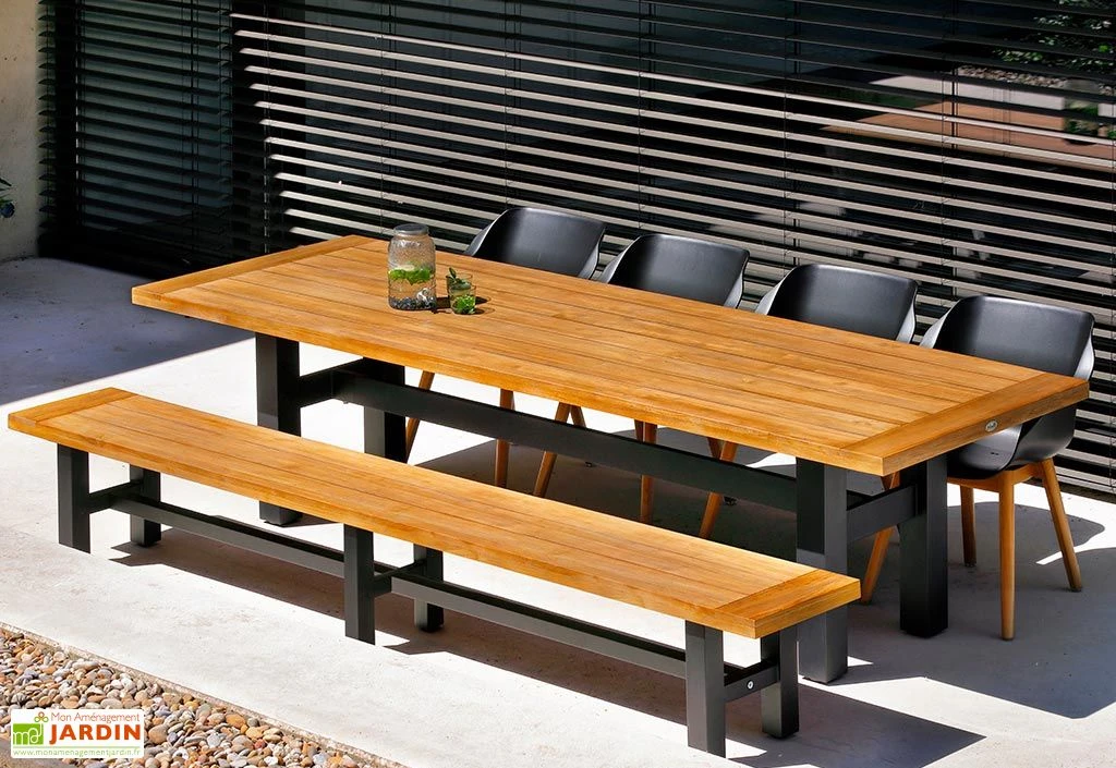 Table De Jardin Bois De Teck Et Aluminium Sophie Yasmani Teak 300 Cm 2 Table De Jardin Bois De Teck Et Aluminium Sophie Yasmani Teak 300 Cm – Image 2
