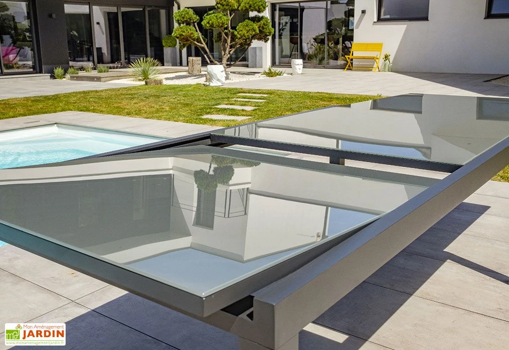 Table De Jardin Extensible Aluminium Et Verre Tolede 200/300 Cm 4 Table De Jardin Extensible Aluminium Et Verre Tolede 200/300 Cm – Image 4