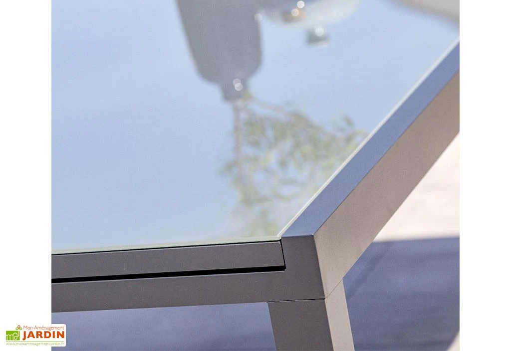 Table De Jardin Extensible Aluminium Et Verre Tolede 200/300 Cm 6 Table De Jardin Extensible Aluminium Et Verre Tolede 200/300 Cm – Image 6