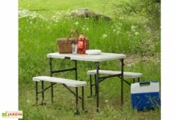 Table De Camping + 2 Bancs En PEHD Lifetime (107x 61x71cm) 8 Table De Camping + 2 Bancs En PEHD Lifetime (107x 61x71cm) -Hevea Jardin Magasin table jardin resine pliante 80352 4