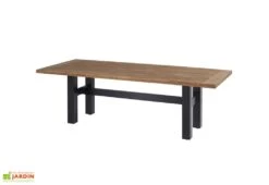 Table De Jardin Bois De Teck Et Aluminium Sophie Yasmani Teak 240 Cm Noir