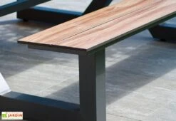 Table De Pique-Nique En Aluminium Vancouver 174 X 210 Cm -Hevea Jardin Magasin table pique nique aluminium imitation bois 210cm 2bancs vancouver 3