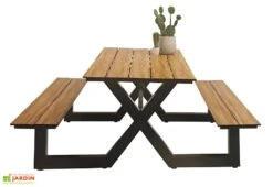 Table De Pique-Nique En Aluminium Vancouver 174 X 210 Cm -Hevea Jardin Magasin table pique nique aluminium vancouver 152 210 cm 1