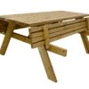 Table De Pique-nique Bois Autoclave Brun + Bancs Rabattables – Jelgava
