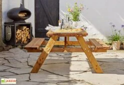 Table De Pique-nique Bois Autoclave Brun + Bancs Rabattables – Jelgava 8 Table De Pique-nique Bois Autoclave Brun + Bancs Rabattables – Jelgava -Hevea Jardin Magasin table pique nique bois fsc ekju 253001