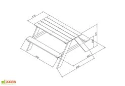 Sunny Table De Pique-Nique En Bois De Hemlock Dave 89 X 89 Cm -Hevea Jardin Magasin table pique nique bois hemlock dave 89x89cm 2