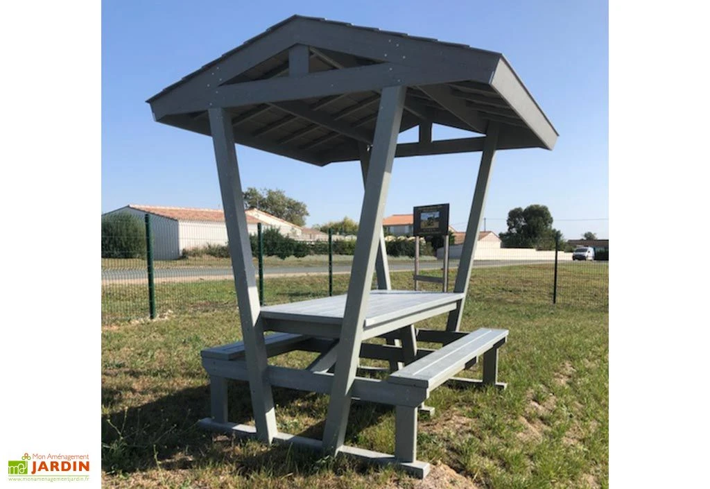 Table De Pique-nique Couverte En Composite Polymab Recyclé 1 Table De Pique-nique Couverte En Composite Polymab Recyclé
