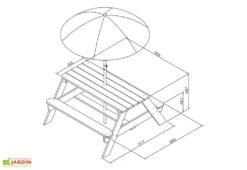 Axi Table De Pique-Nique Pour Enfant En Bois De Hemlock Nick + Parasol 7 Axi Table De Pique-Nique Pour Enfant En Bois De Hemlock Nick + Parasol -Hevea Jardin Magasin table pique nique enfant bois hemlock nick parasol 1