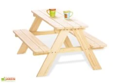 Pinolino Table De Pique-Nique Pour Enfants En Bois (Naturelle)