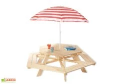 Pinolino Table De Pique-Nique En Bois Pour Enfant Nicki (6 Places)