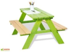 Pinolino Table De Pique-Nique Pour Enfants En Bois (Verte)