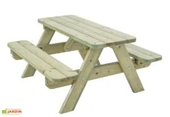 Table De Pique-nique Pour Enfant En Bois Massif – 90 X 90 X 45 Cm -Hevea Jardin Magasin table pique nique enfant 2