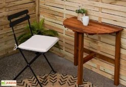 Table De Jardin Arrondie Pliante En Bois Traité – Adapt -Hevea Jardin Magasin table pliante en bois traite 1