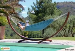 Toile De Hamac En Coton 135 X 200 Cm - Marama 6 Toile De Hamac En Coton 135 X 200 Cm - Marama -Hevea Jardin Magasin toile hamac coton marama bleu jean