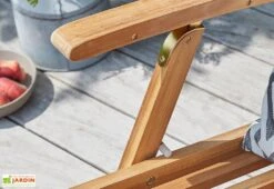 Transat En Bois D'acacia – 133 X 53 Cm -Hevea Jardin Magasin transat bois acacia 2