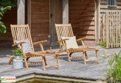 Transat En Bois D'acacia – 133 X 53 Cm -Hevea Jardin Magasin transat bois acacia 5